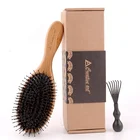 Hair Scalp Massage Hair Brush Bamboo Handle Boar Bristle Mix Nylon Pin Hair Brush