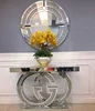 Living room furniture mirrored console table crushed diamond hallway table for home hotel