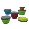 Set of 3 wholesale bpa free custom logo innovative travel foldable silicone bowl food container