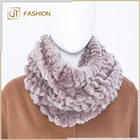 Fashionable Rex rabbit fur Scarf ring wool knitting knit scarf
