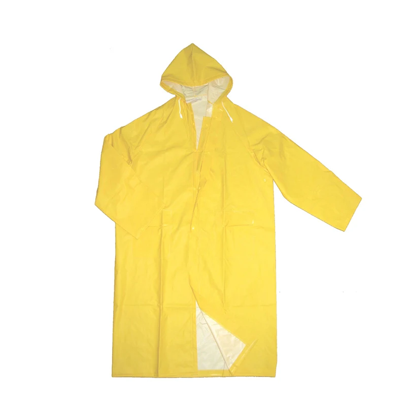 pvc/polyester long blue raincoat