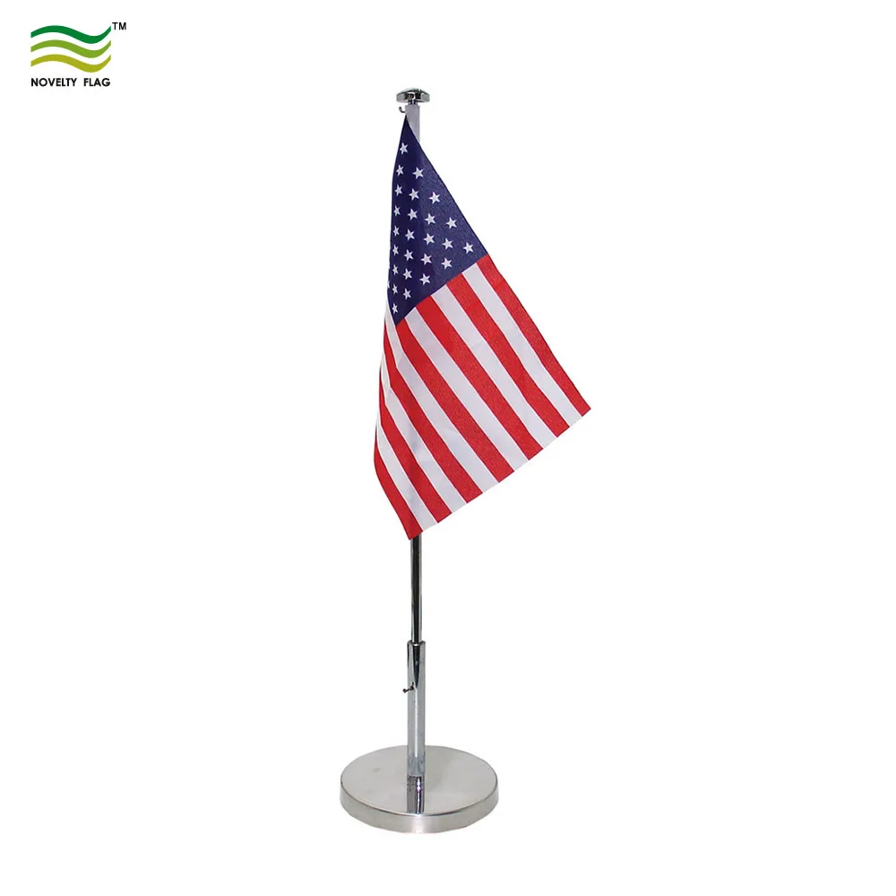 Stainless Steel Desk Flag Pole And Stand