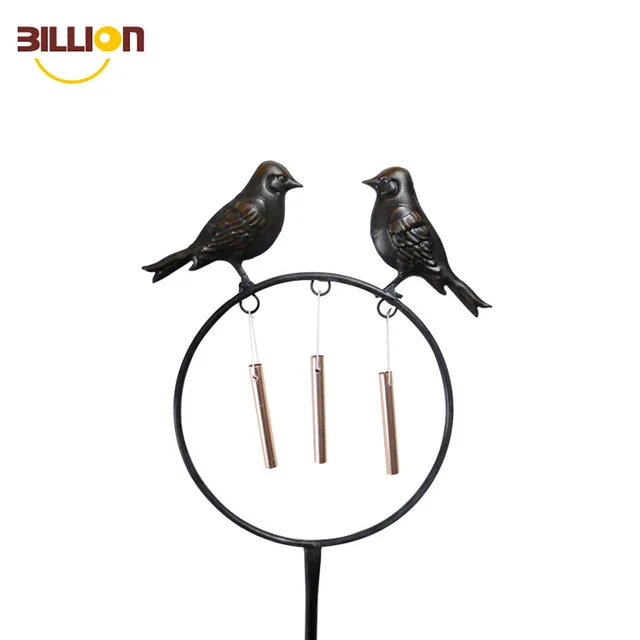 black bird sculpture garden decoration stick lawn wind chimes