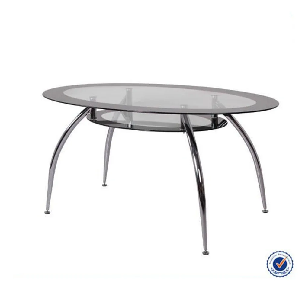 2 tier oval tempered <strong>glass</strong> top round dining table
