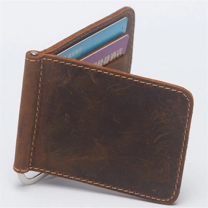 Promo customized magnet PU leather money clip with credit card holder