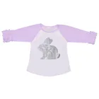 lavender ruffle sleeve Easter rabbit ruffle raglan shirt kids girl clothing