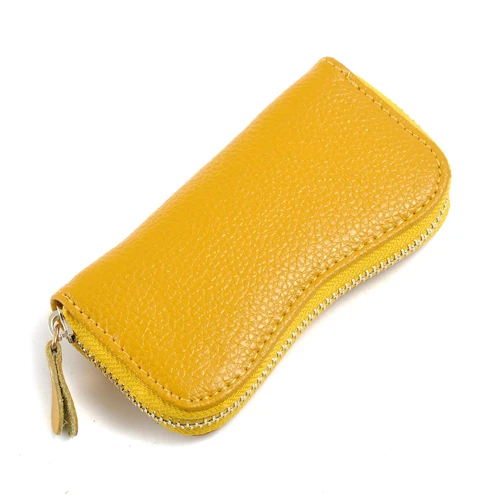 New Fashion Mini genuine leather women Key Wallets Cheap Candy Colors elliptic type car key holders a free gift solid key bag