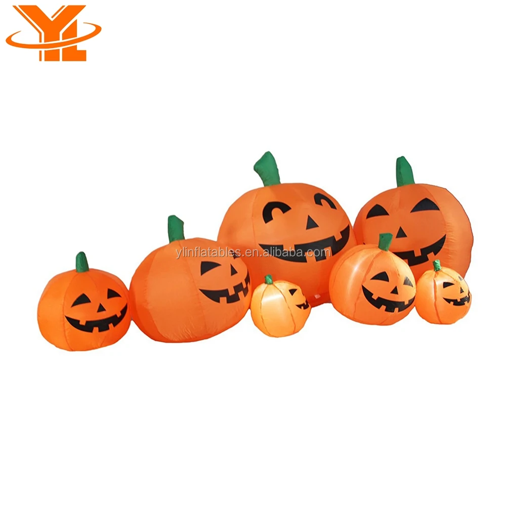 happy pumpkin family,led lights halloween inflatable pumpkin