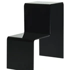 Black 2 Tiers Acrylic Countertop Riser Stand, Clear Acrylic Stack Riser Display