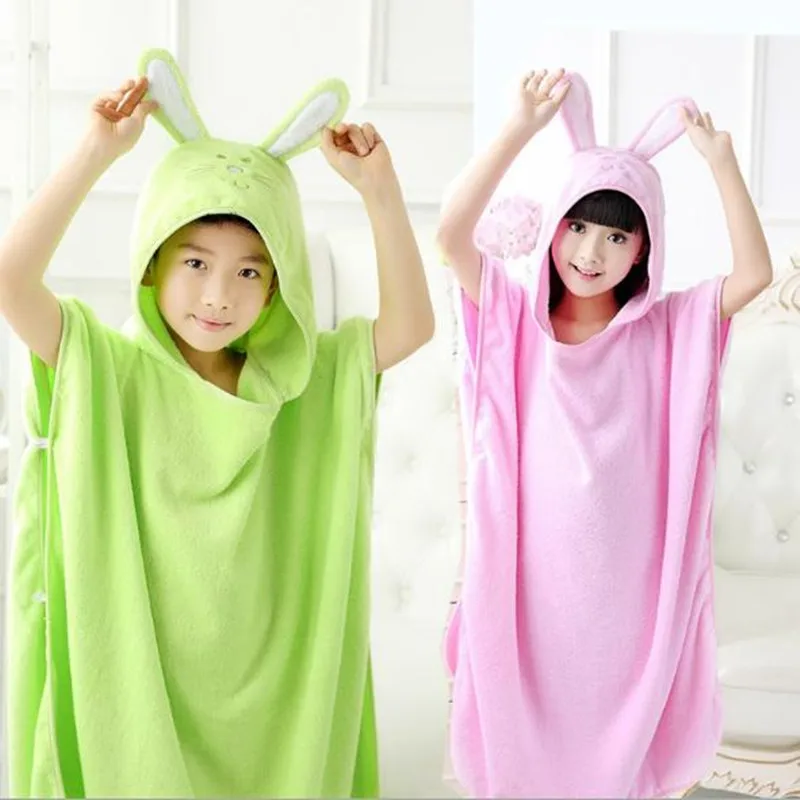 Cotton Bathrobe Hooded Pullover Beach Towel Robe 3