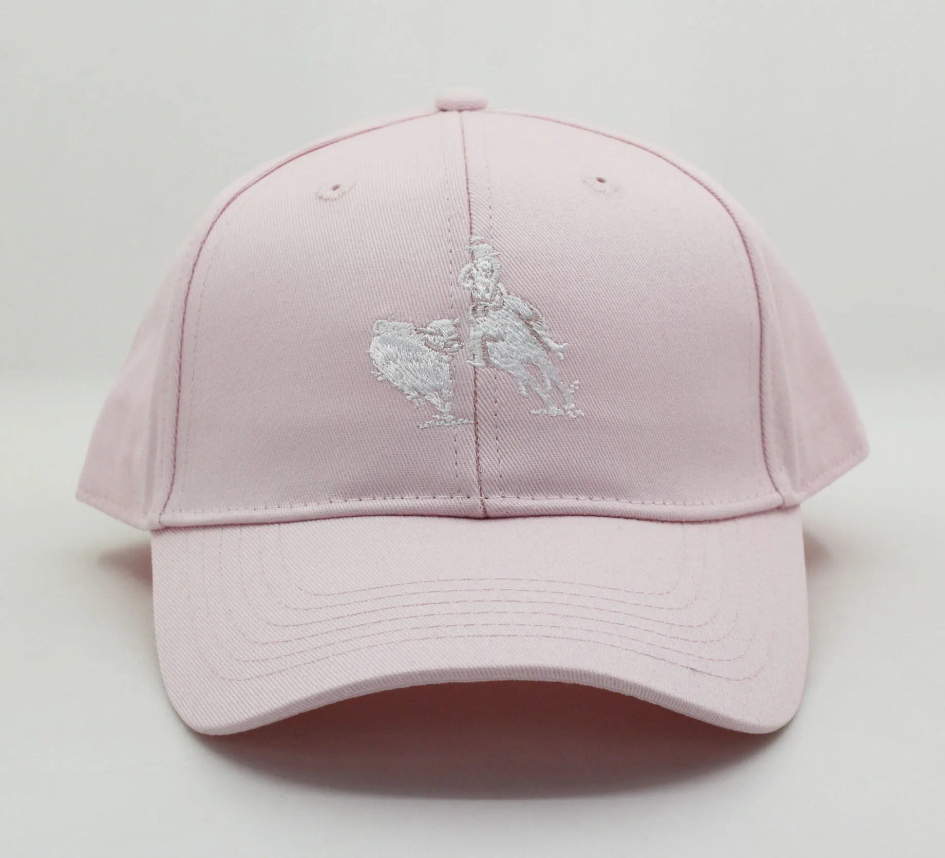 custom 6 panel structured pink baseball cap