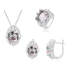 Deluxe emerald crystal wholesale 925 silver new model fashion jewelry set