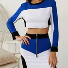 New stitching color casual sports suit dress women's clothing sports dress