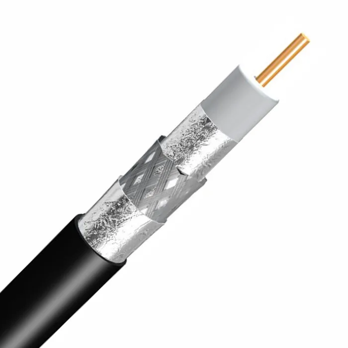 75 Ohm Rg6 Quad Shield Coaxial Cable Buy Rg6 Quad Shield Coaxial