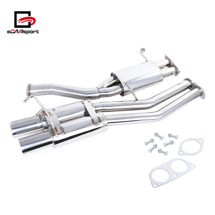 eCARsport Performance S/S Catback Exhaust System w/ 3.5" Dual Tips For 89-94 240SX