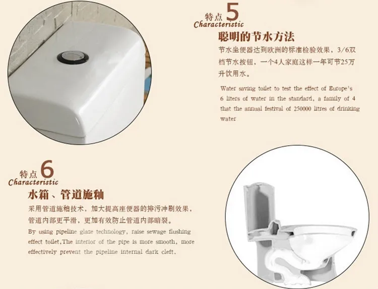 A-2340 Bathroom Washdown Toilet One Piece Toilet/Colored Toilet Bowl Price