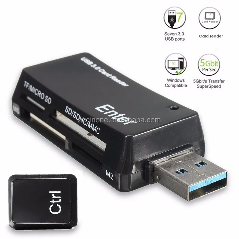 White Multi USB 2.0 Memory Card Reader Adapter For Micro SD TF SDHC MS M2 Card
