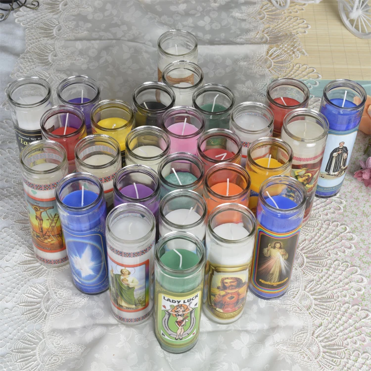 Long Burning Time Religious Candles With Vela Sagrado Corazon De Maria