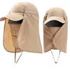 Wholesale Unisex Quick Drying Outdoor 360 UV Sun Protection Fishing Cap Hat with Neck Cover Ear Flap