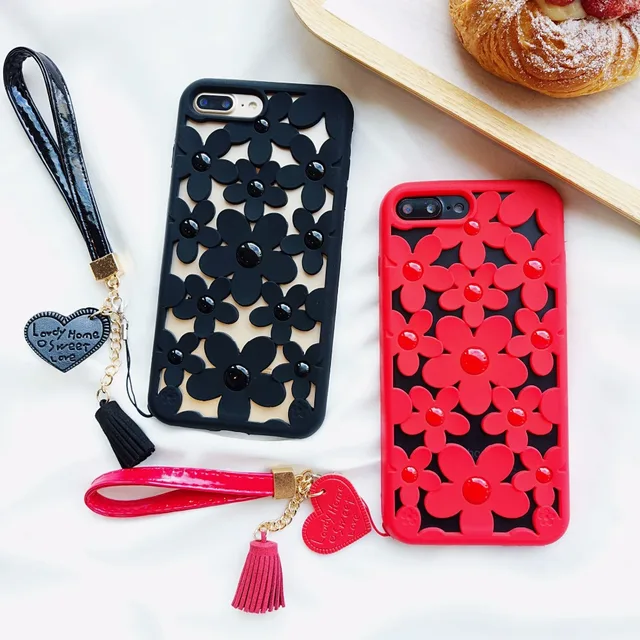 iphone x/7 heat dissipation soft silicone cover with love sling