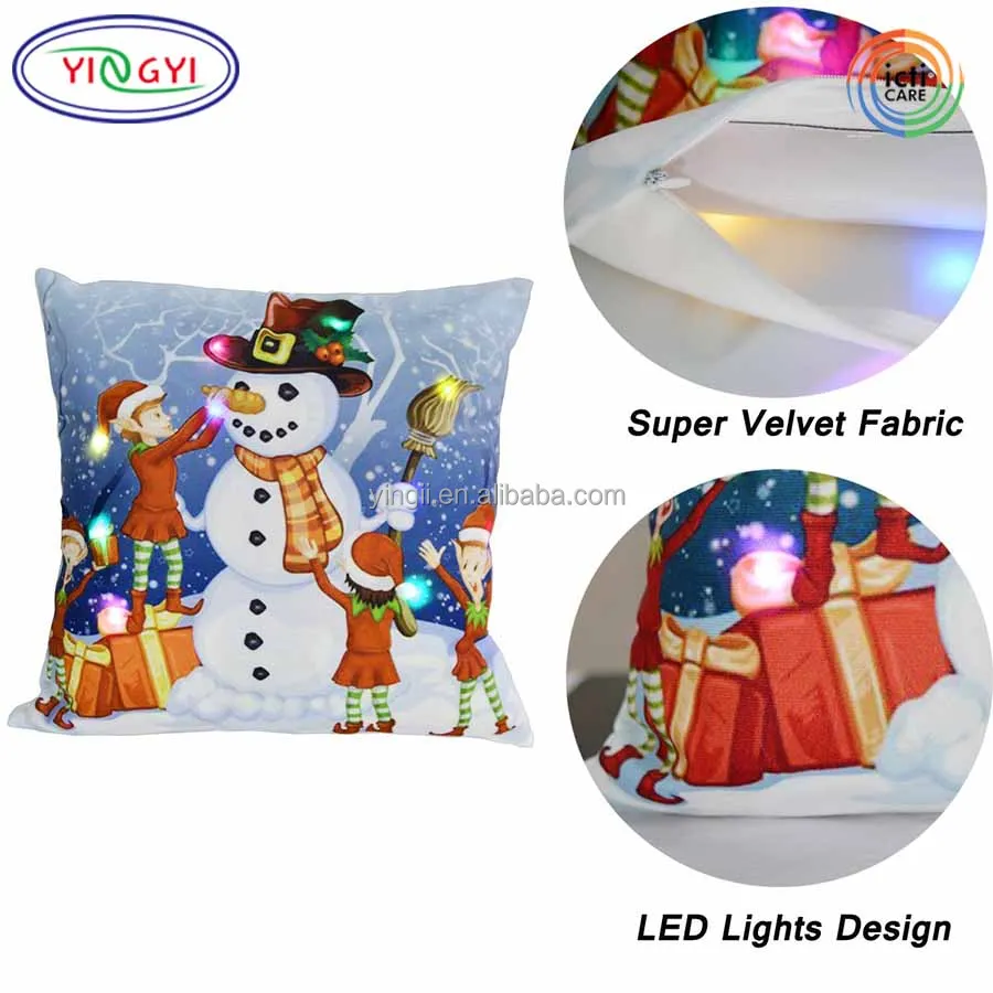e143 pillow case led lighting cotton linen decorative cushion