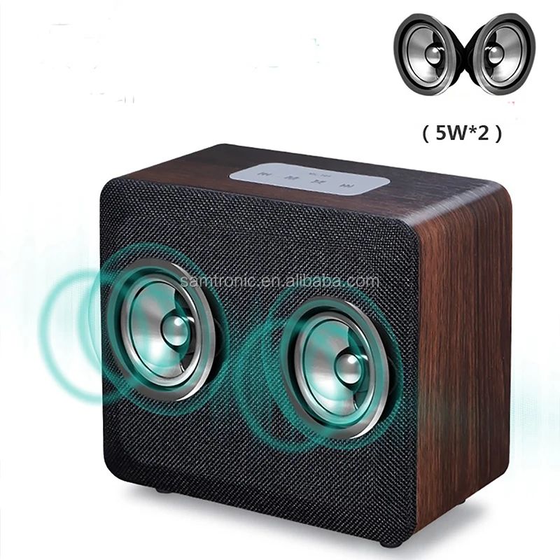 ML-101 Wooden Portable Bluetooth Speaker with Alarm clock Wireless Portable Bluetooth Home Theater Party Speaker Sound system - ANKUX.COM