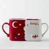 Red and white ceramic coffee mug kiss couple mug cup Valentine's day lover mug