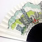 Fan Folding High Quality Folding Fan High Quality Custom Carved Bamboo Hand Fan 2 Side Printing Paper Folding Hand Fan