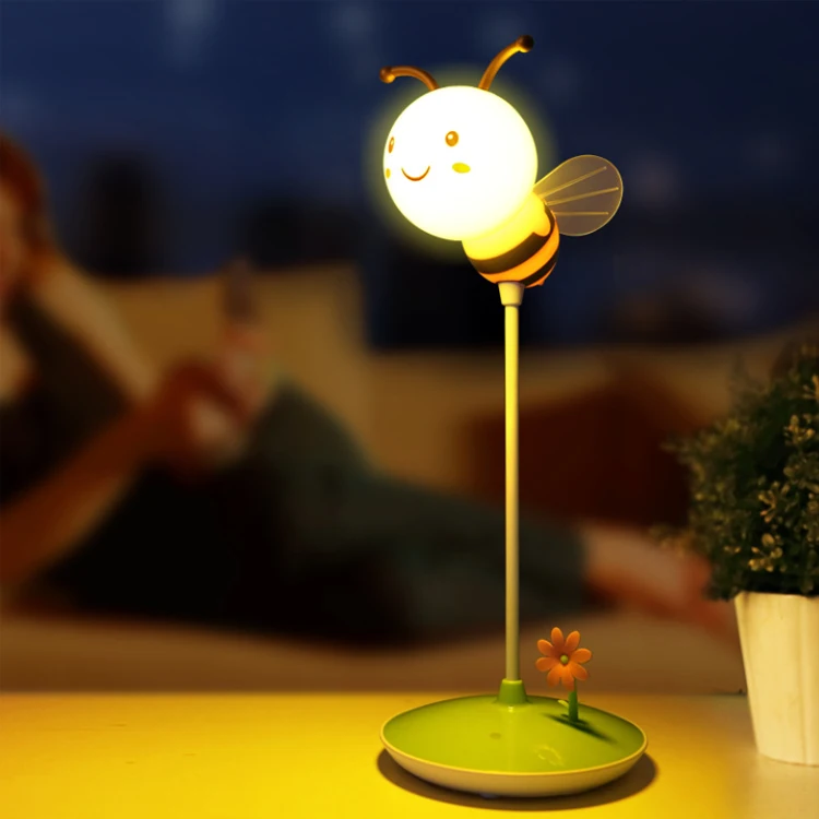 Оптовая продажа Современная Милая Гибкая маленькая пчела форма настольная лампа