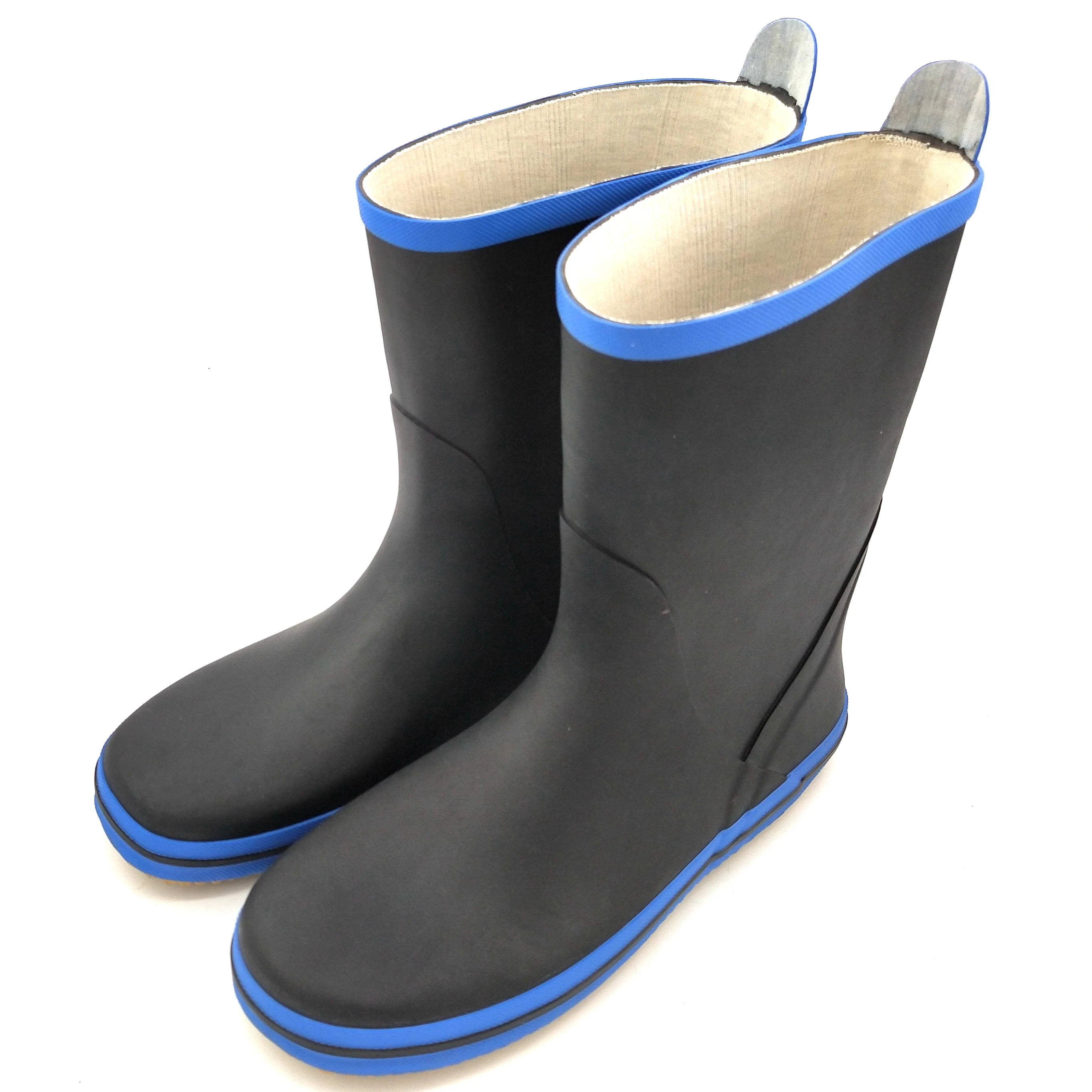 Black Blue Gentlemen Rain Boots Men Garden Shoes Mid Calf Car Wash