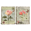 2 Panels Wall Photo Frames Group Paintings Pink Rose Canvas Printing for Vintage Decoration