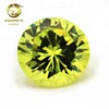 Apple Green Round Shape Diamond Cut 5MM Cubic Zirconia Stone