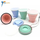 Reusable BPA Free Food grade Collapsible mug Travel drinking cup with Lid for Hiking Camping