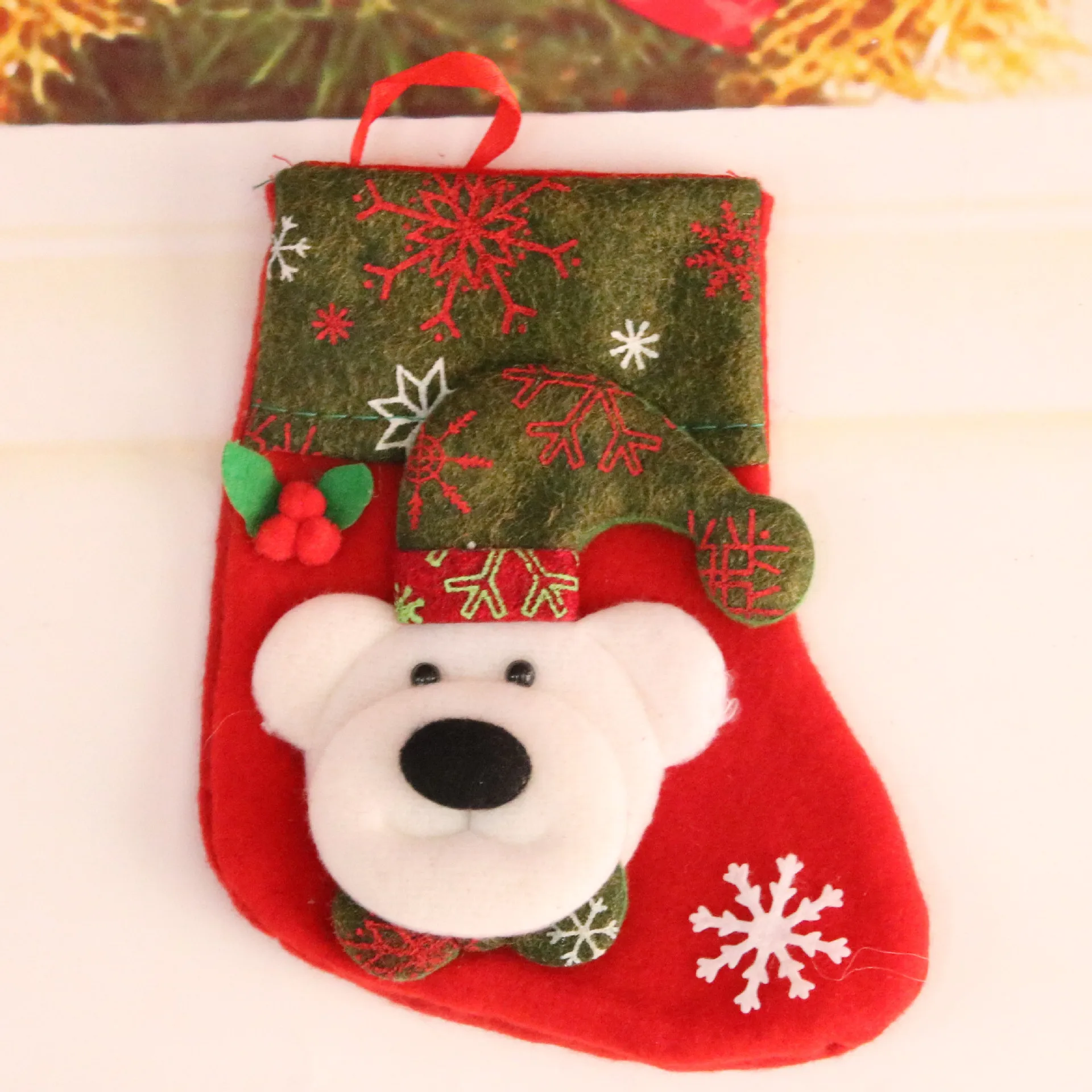 decoration santa sock snowman elk bear mini christmas stocking