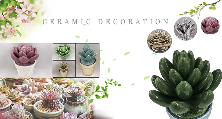 wholesale Artificial succulent plants ceramic material succulent for pot plant