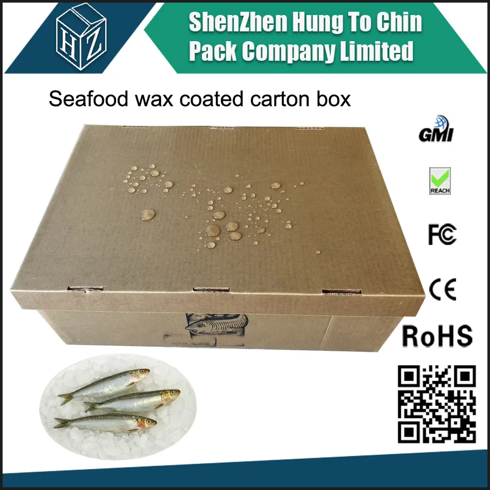 Waterproof Wax Coated Seafood Meat Shipping Boxes Custom Frozen Boxes