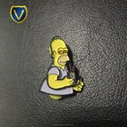 Hot sale The Simpsons cartoon metal logo rotary lapel pins