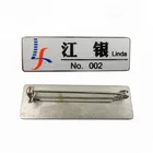 wholesale custom waiter metallic name badge and bag badge