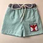 High quality children boys boutique lined swim trunk little boy short toddler seersucker shorts