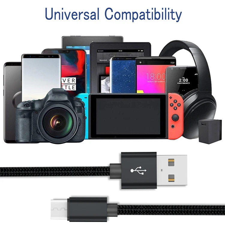 Hot Sale Custom Braided USB Cable Premium QC3.0 2.4A Fast Charger Sync Data USB C Cable For Android Micro USB Cable - ANKUX.COM