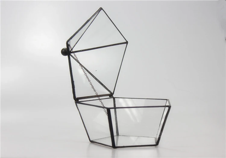 Five Face opening closed five angular geometry glass greenhouse flowers Garden Decor pots