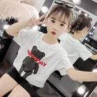 2019 Girls Summer Cartoon Printed O-neck Kids Cotton Short Sleeve T-shirt