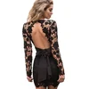 SP3163A Sexy Deep V Backless Hollow Out Lace Women Dress