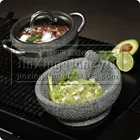 Wholesale Stone Molcajete Guacamole Granite Pitted Large Mortar and Pestle Set