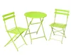 Outdoor Balcony Folding Steel Bistro Furniture Sets, Patio 3-Piece of Foldable Table and Chairs