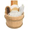 bath brush sets wooden bathroom accessory set