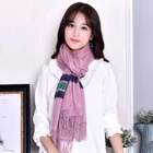 Soft women winter scarf capes cashmere feel fur trim pashmina kani poncho shawls