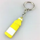 High quality bottle shape 2d embossed PVC promotional keychain