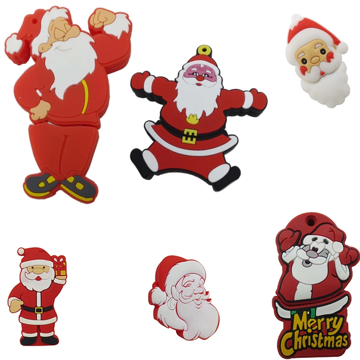 christmas gift usb flash drive soft pvc santa claus 100% real