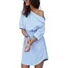 /product-detail/summer-women-dress-blue-striped-shirt-dress-mini-sexy-side-split-half-sleeve-beach-dresses-60760249126.html